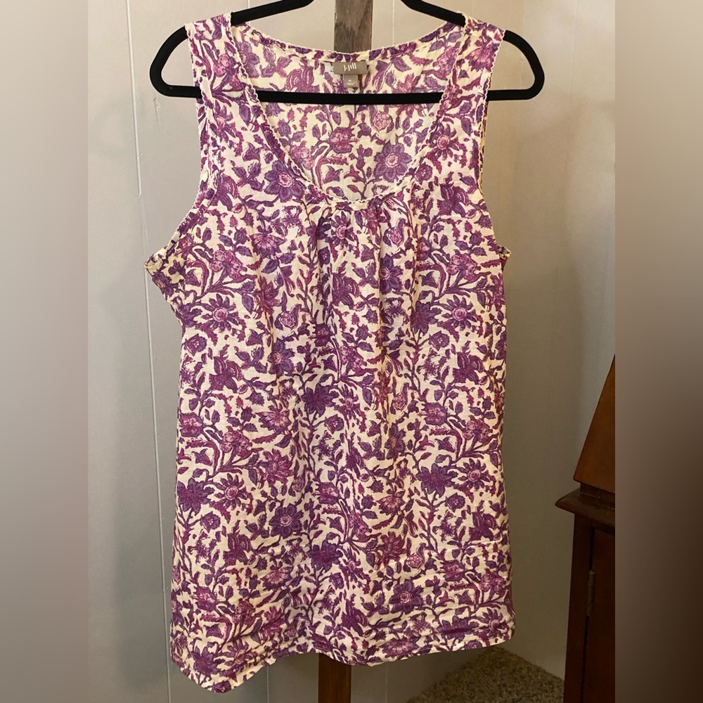 J. Jill sleeveless floral print lightweight cotton tunic XL